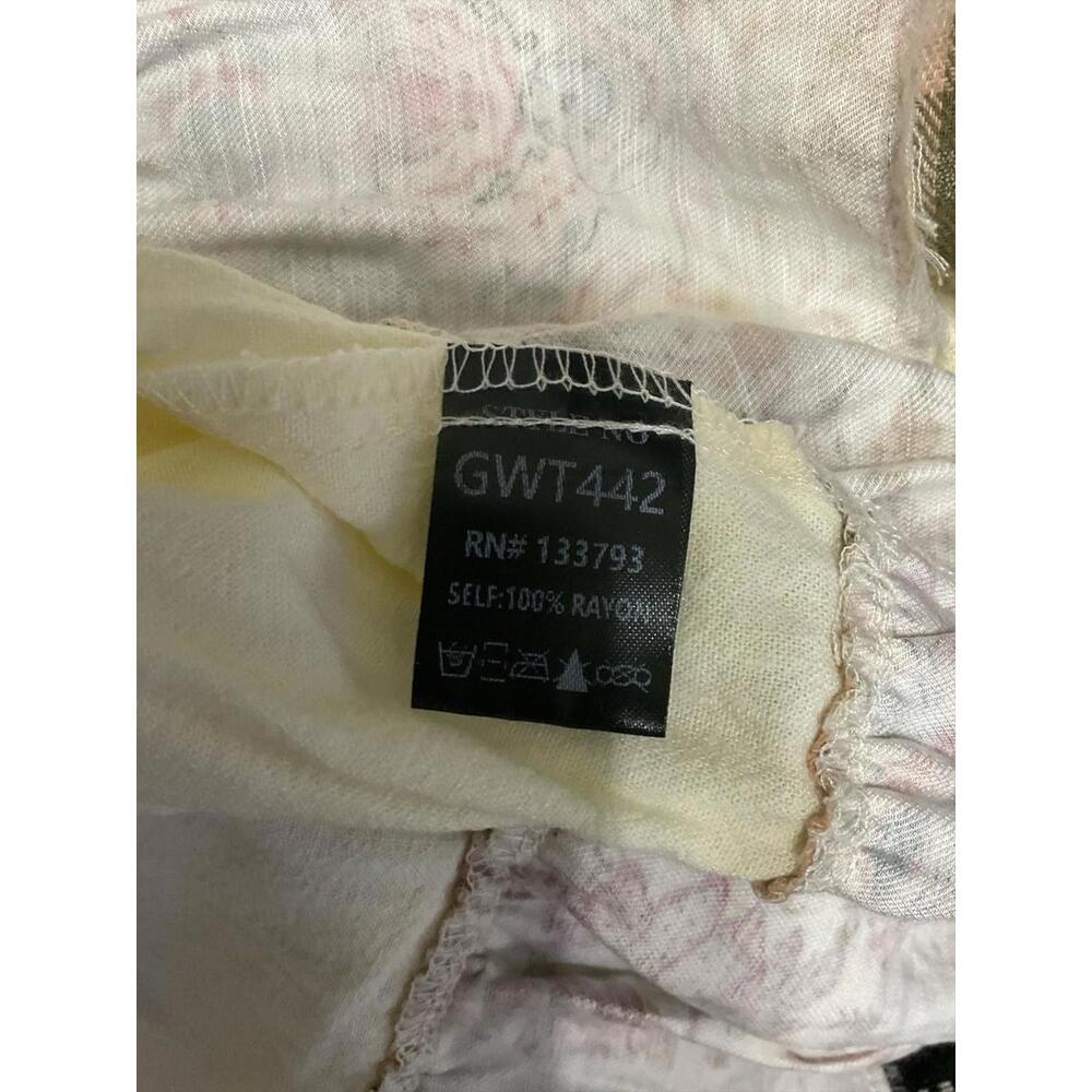 POL NWT Large Boho Patchwork Top Cream Floral Lay… - image 7